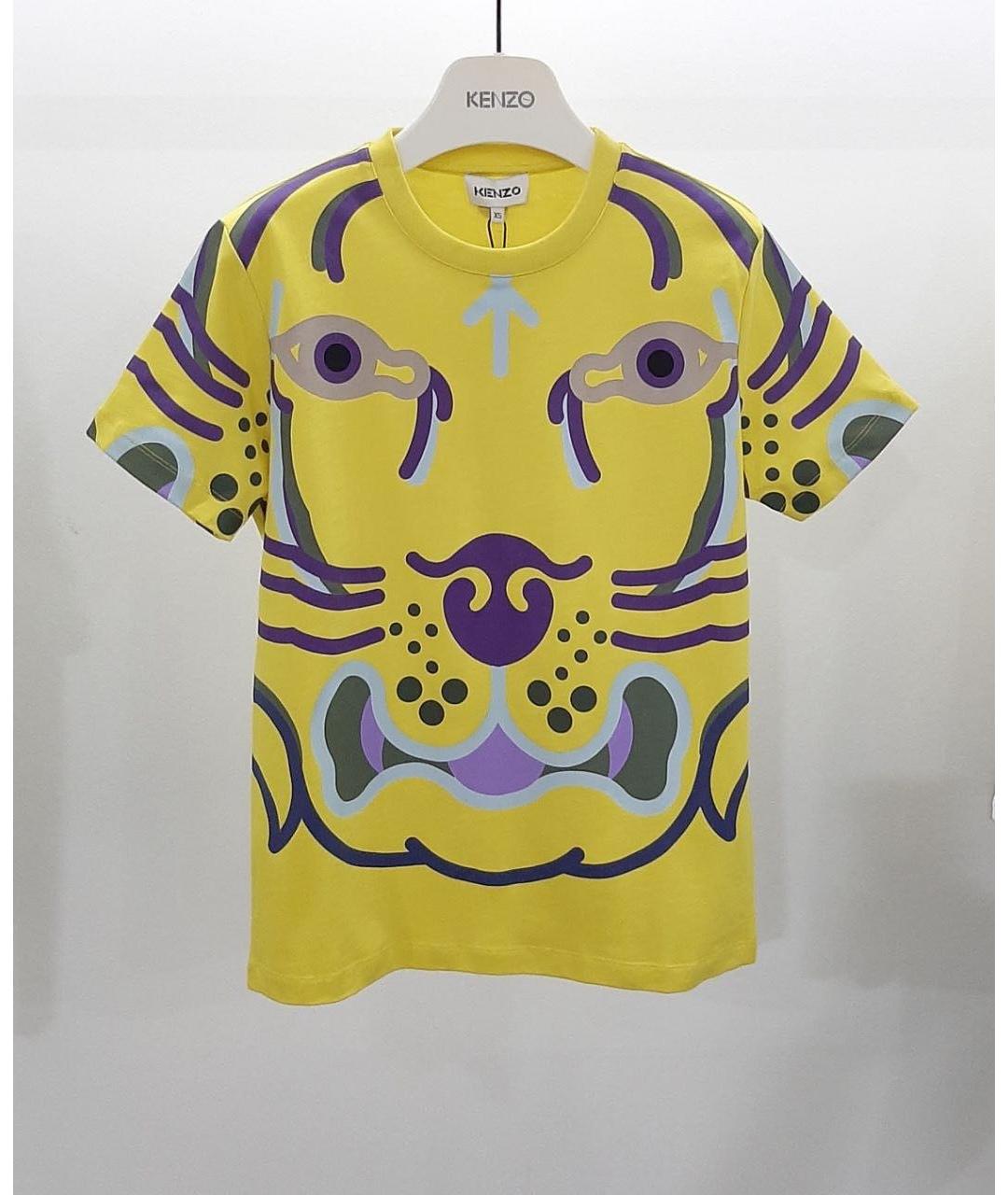 KENZO Желтая хлопковая футболка, фото 3