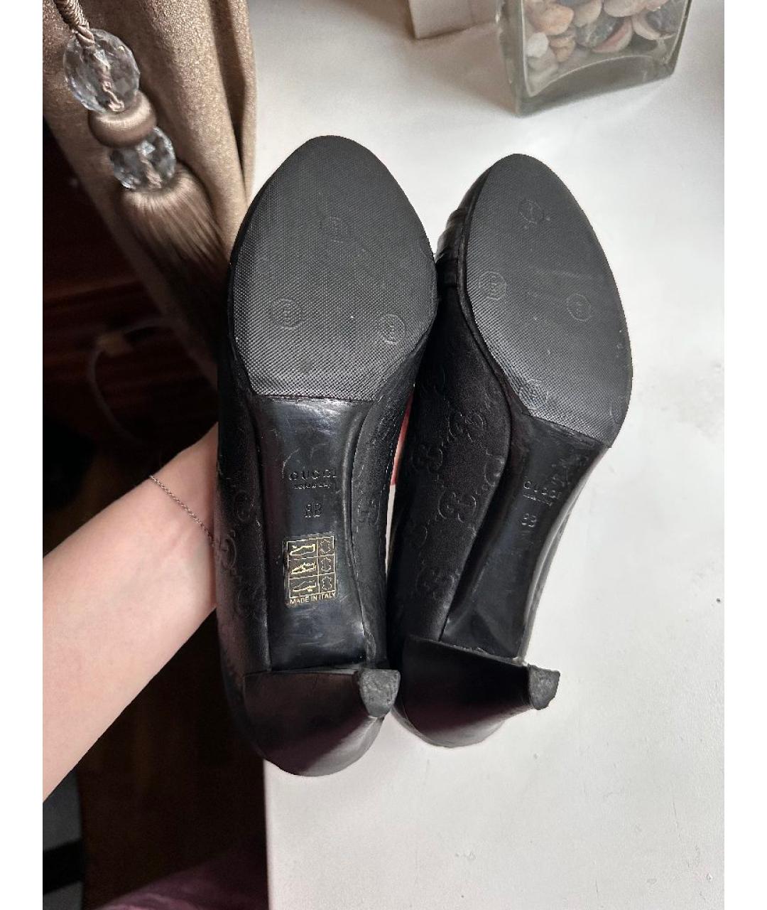 GUCCI Черные кожаные туфли, фото 5