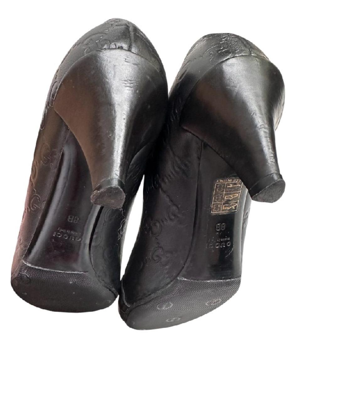 GUCCI Черные кожаные туфли, фото 4