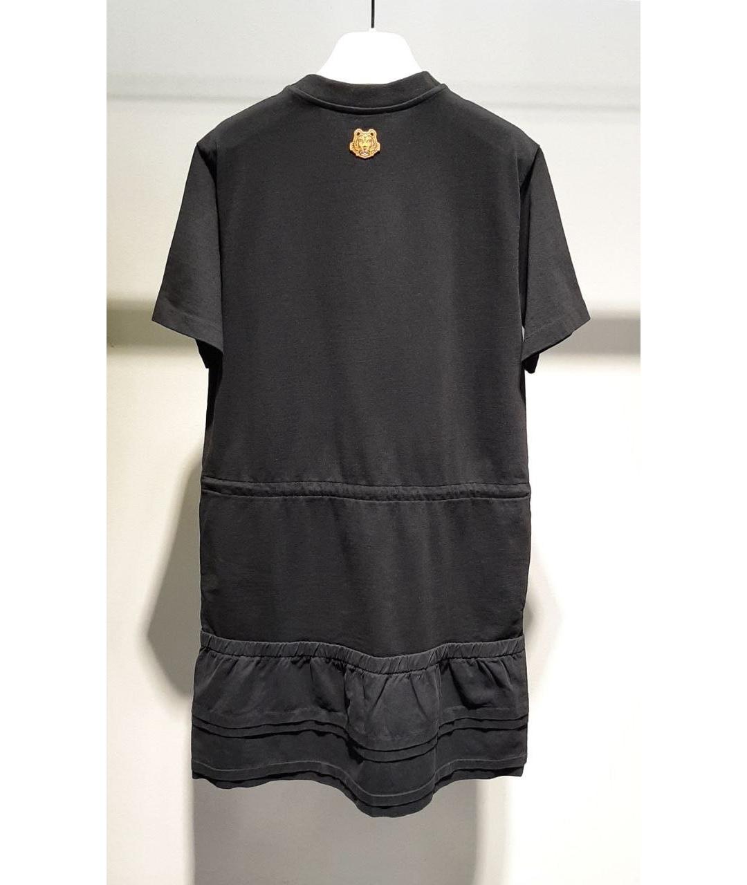 KENZO Черное хлопковое повседневное платье, фото 2