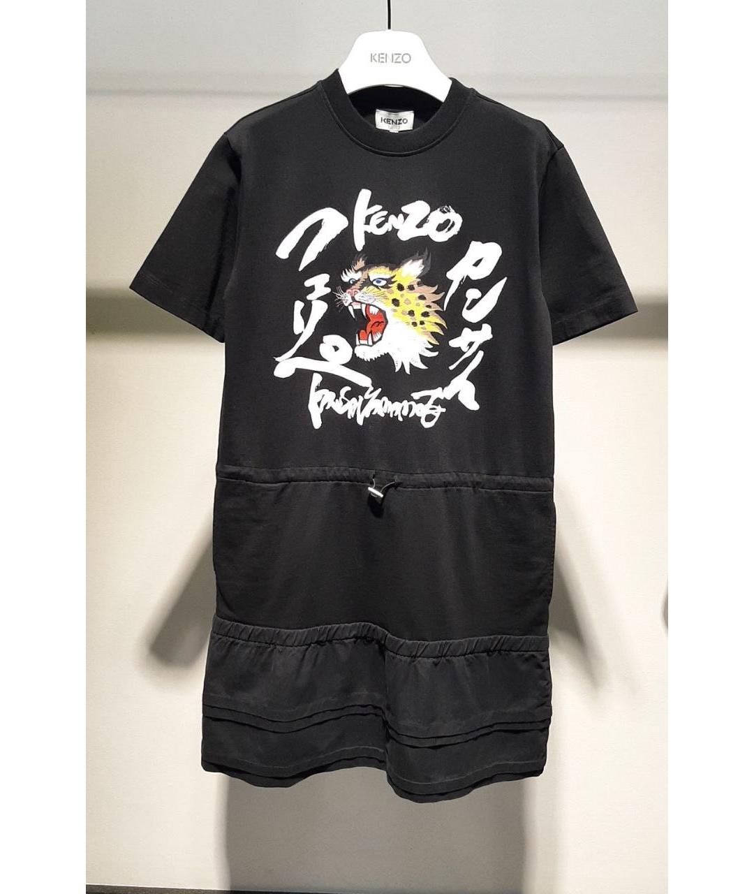 KENZO Черное хлопковое повседневное платье, фото 3