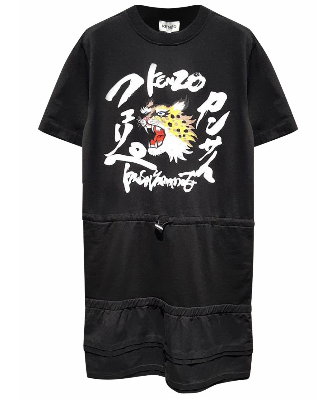 KENZO Черное хлопковое повседневное платье, фото 1