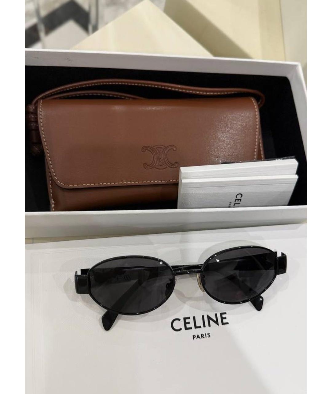 CELINE Черные металлические солнцезащитные очки, фото 2