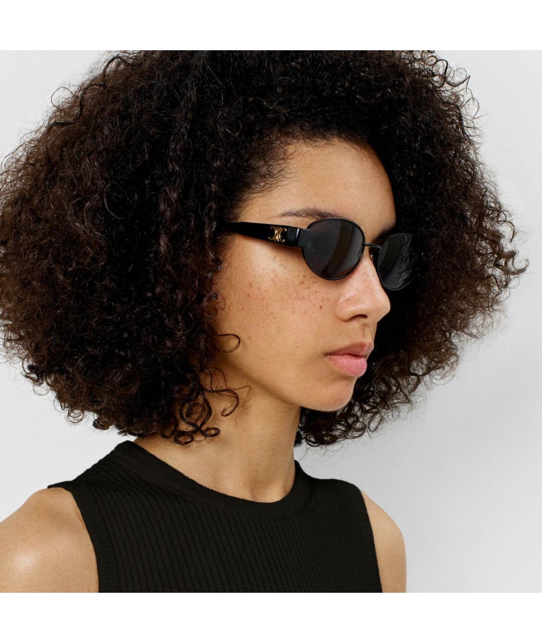 CELINE Черные металлические солнцезащитные очки, фото 4