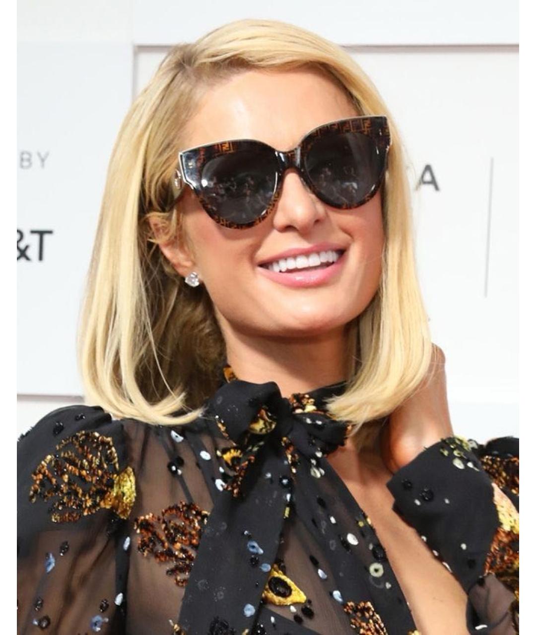 FENDI Коричневые пластиковые солнцезащитные очки, фото 3