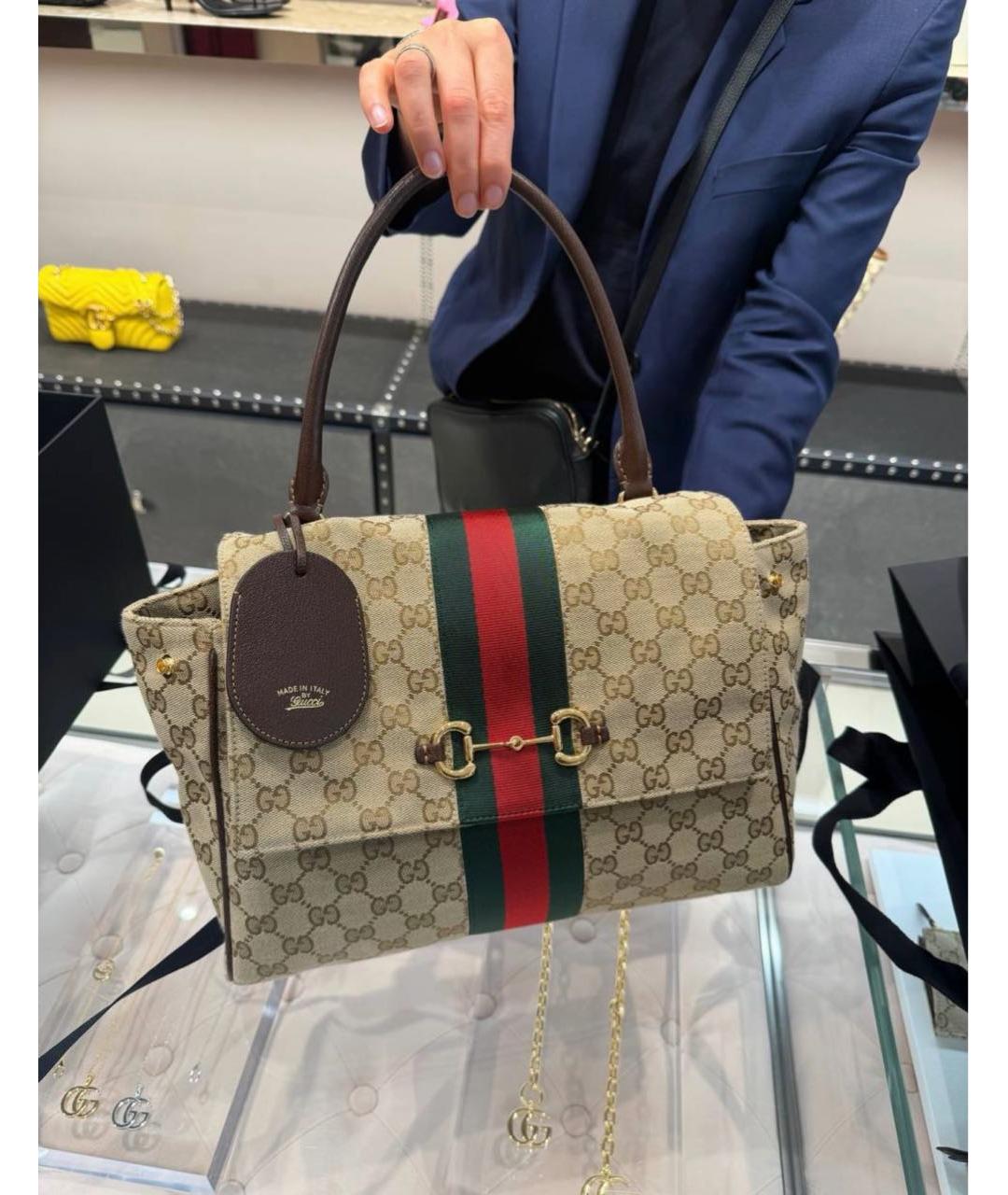 GUCCI Бежевая сумка с короткими ручками, фото 5