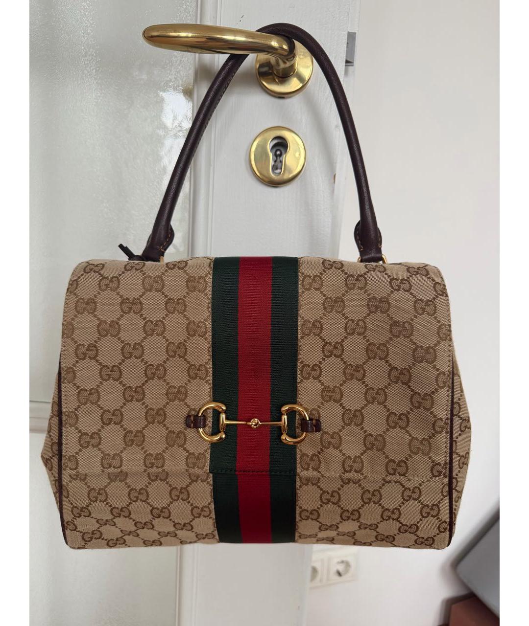 GUCCI Бежевая сумка с короткими ручками, фото 6