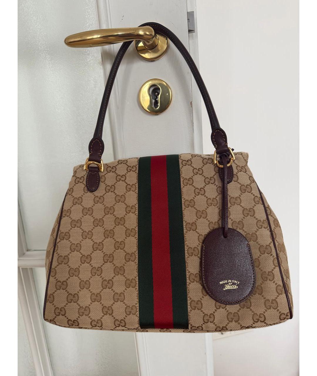 GUCCI Бежевая сумка с короткими ручками, фото 3