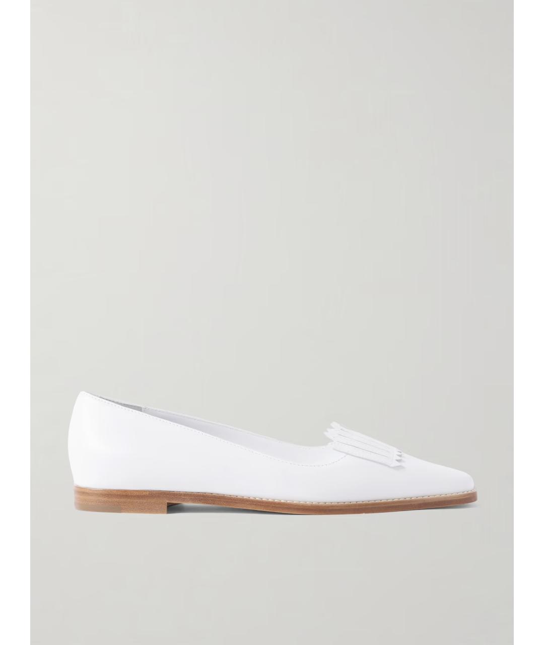 MANOLO BLAHNIK Белые кожаные лоферы, фото 6