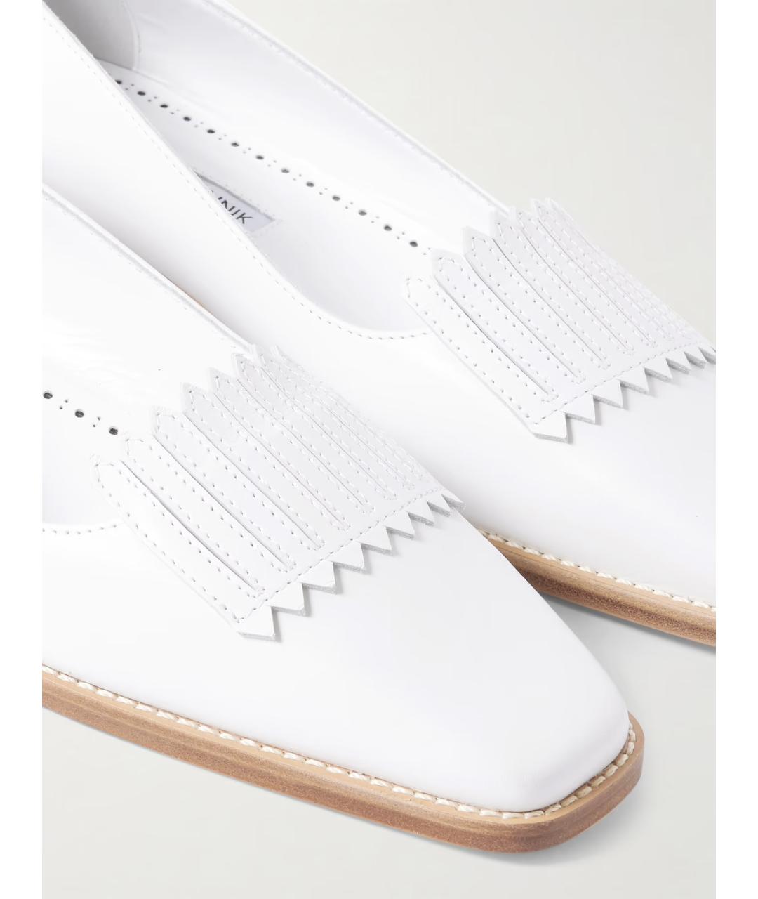 MANOLO BLAHNIK Белые кожаные лоферы, фото 3