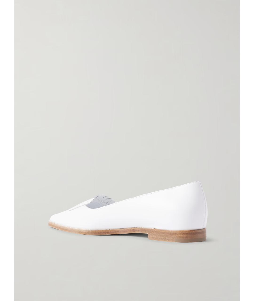 MANOLO BLAHNIK Белые кожаные лоферы, фото 5