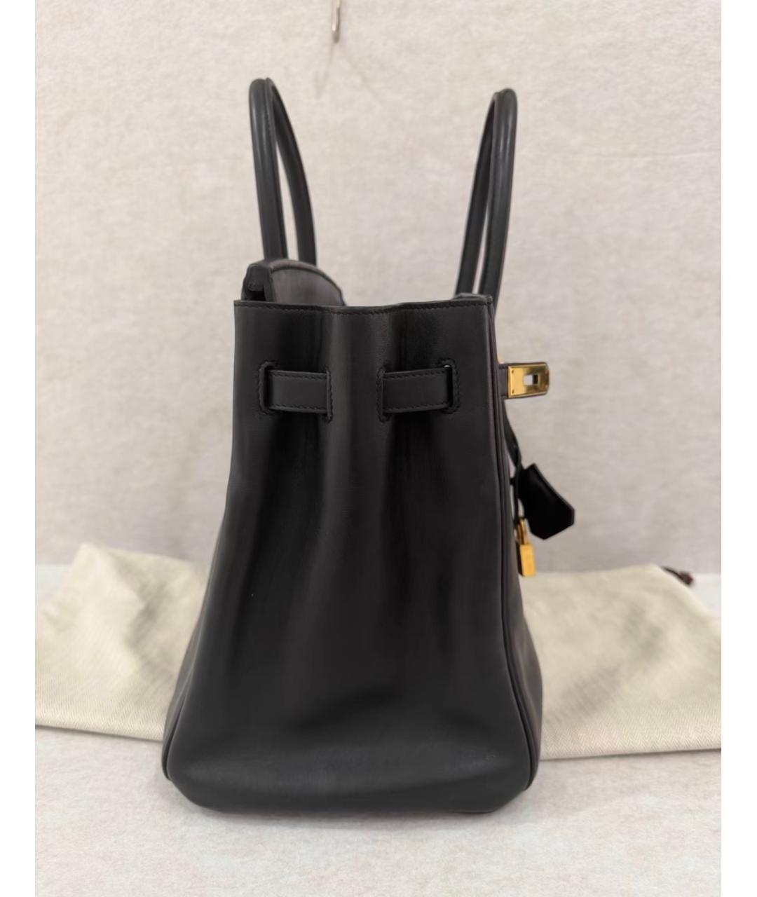 HERMES Черная кожаная сумка с короткими ручками, фото 3