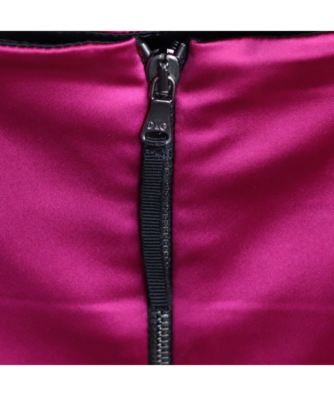DOLCE&GABBANA Фуксия полиэстеровое коктейльное платье, фото 6