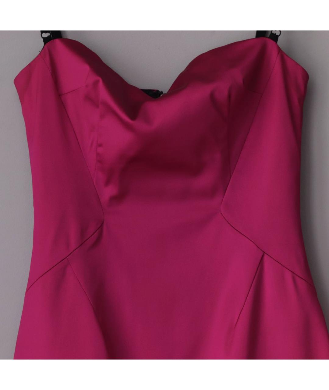 DOLCE&GABBANA Фуксия полиэстеровое коктейльное платье, фото 5