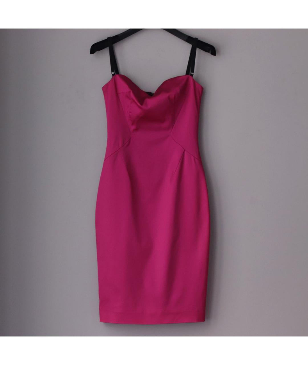 DOLCE&GABBANA Фуксия полиэстеровое коктейльное платье, фото 9