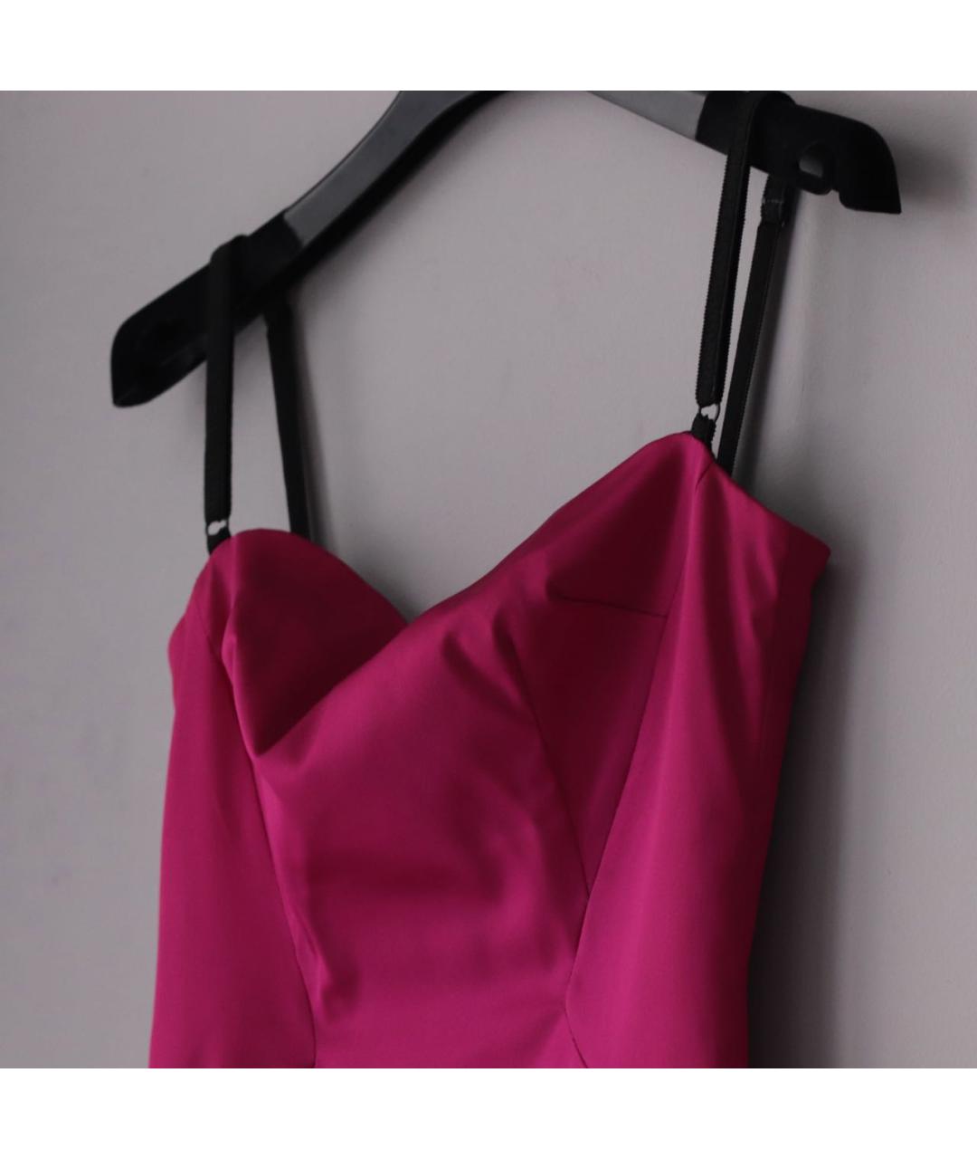 DOLCE&GABBANA Фуксия полиэстеровое коктейльное платье, фото 4