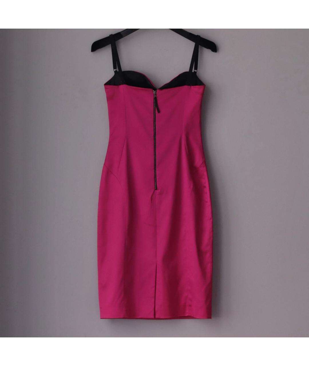 DOLCE&GABBANA Фуксия полиэстеровое коктейльное платье, фото 2