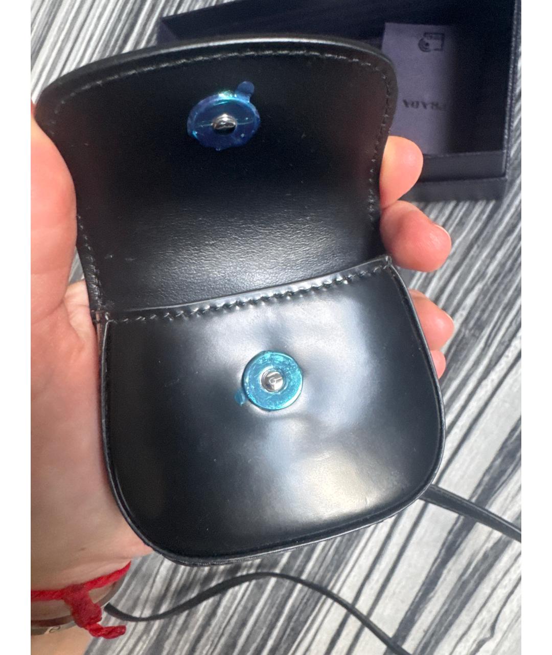 PRADA Черная кожаная сумка через плечо, фото 4