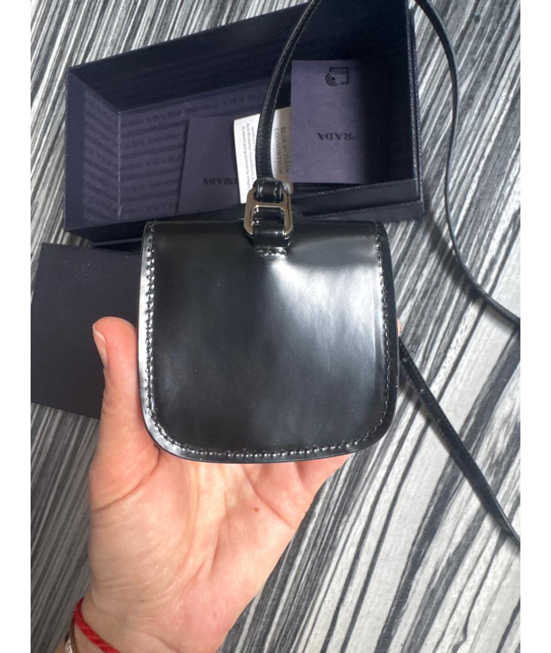 PRADA Черная кожаная сумка через плечо, фото 3