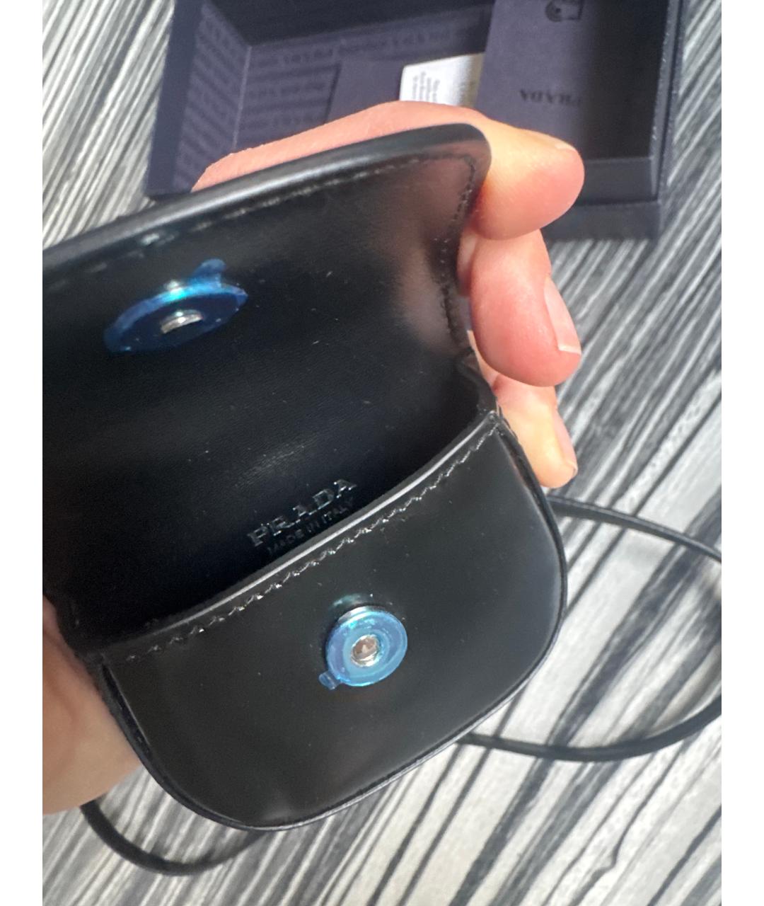 PRADA Черная кожаная сумка через плечо, фото 5