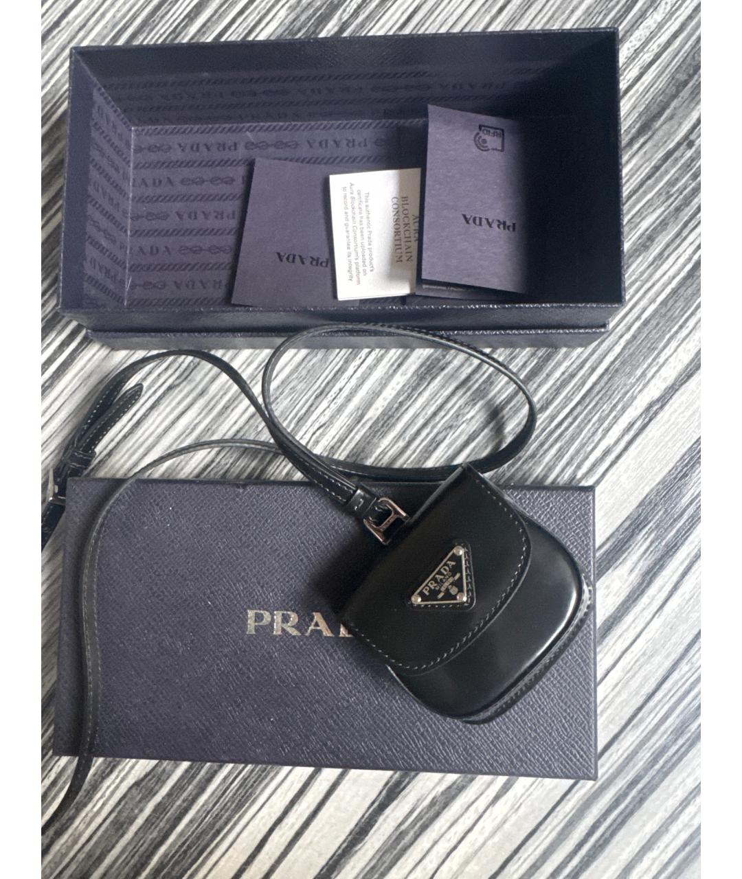 PRADA Черная кожаная сумка через плечо, фото 9