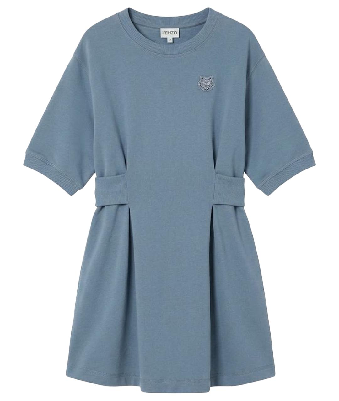 KENZO Голубое хлопковое повседневное платье, фото 1