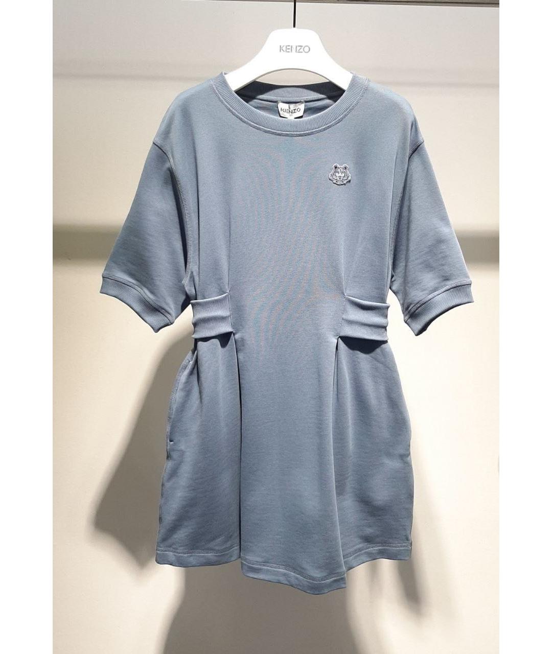 KENZO Голубое хлопковое повседневное платье, фото 3