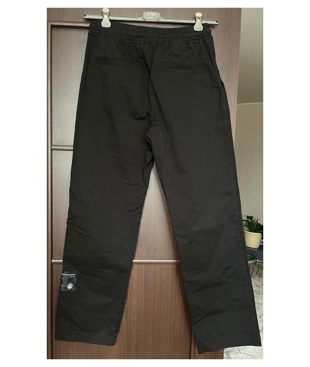 TRUSSARDI Черные хлопко-эластановые повседневные брюки, фото 2