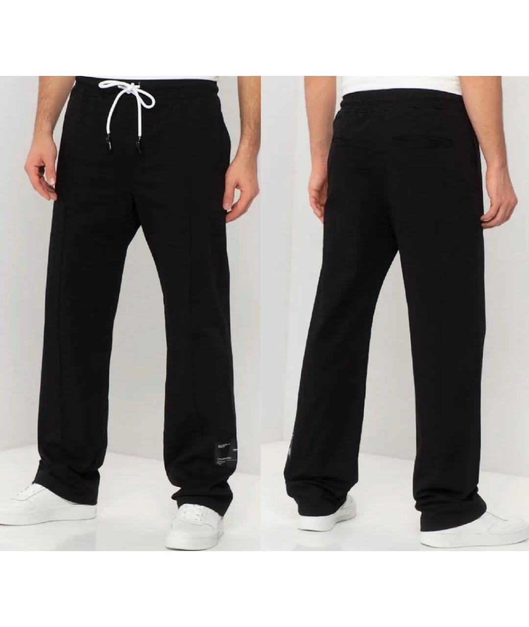 TRUSSARDI Черные хлопко-эластановые повседневные брюки, фото 5