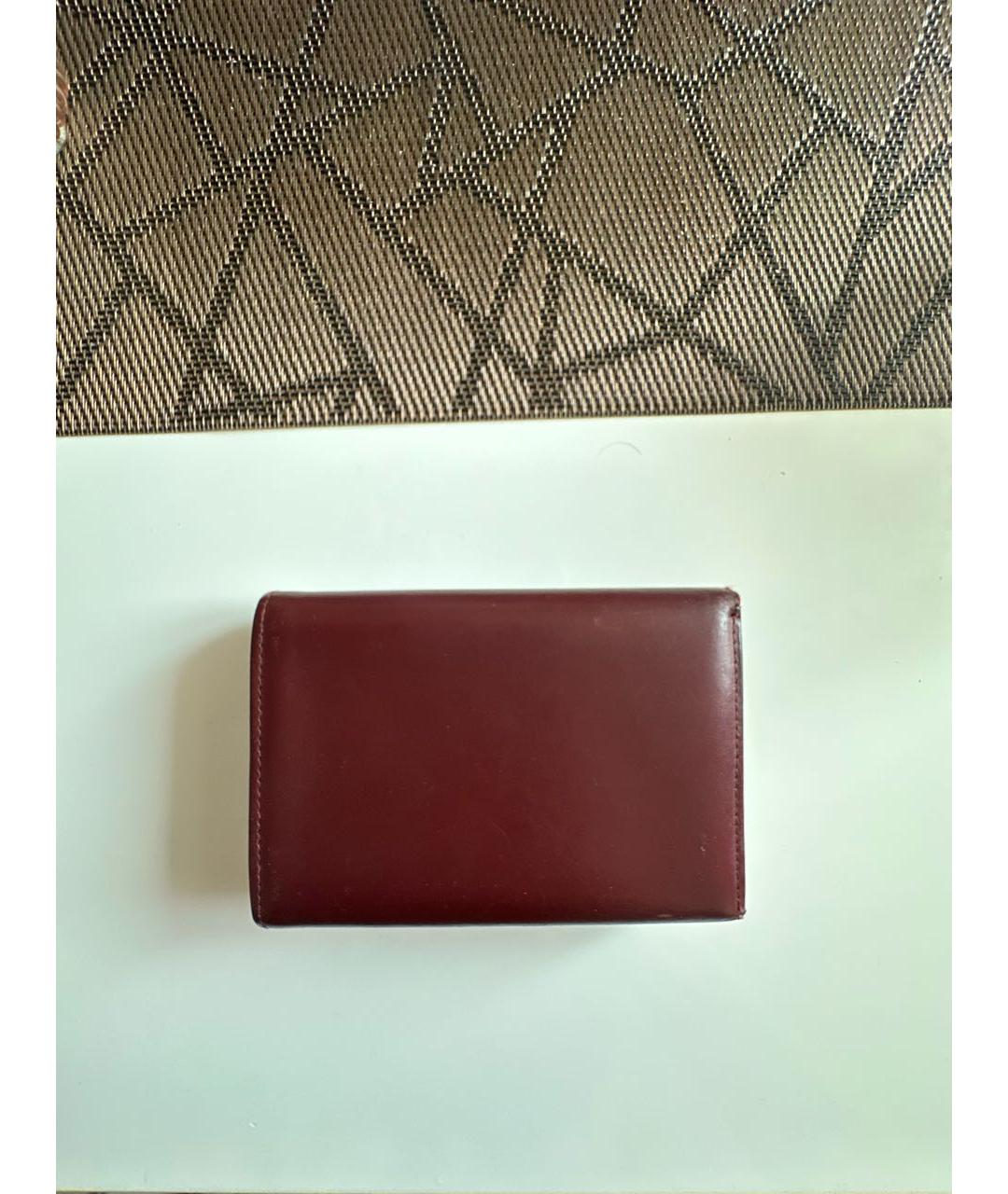 CARTIER Бордовый кожаный кошелек, фото 3