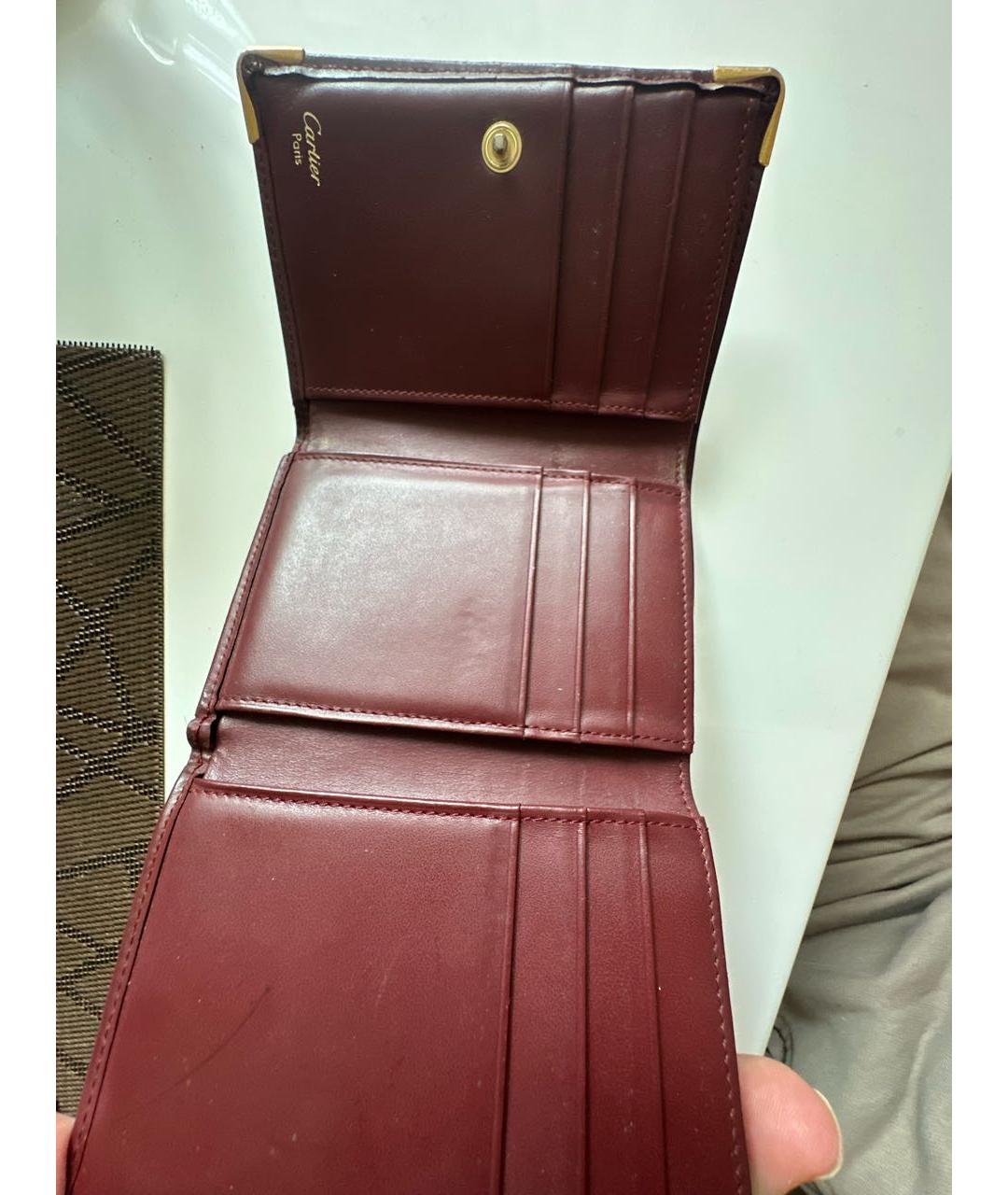 CARTIER Бордовый кожаный кошелек, фото 4