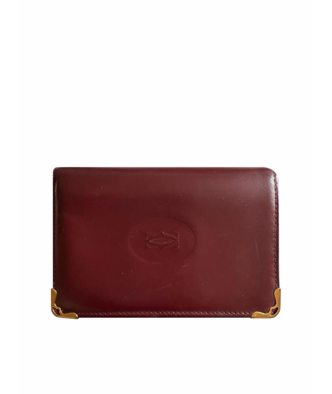 CARTIER Бордовый кожаный кошелек, фото 6