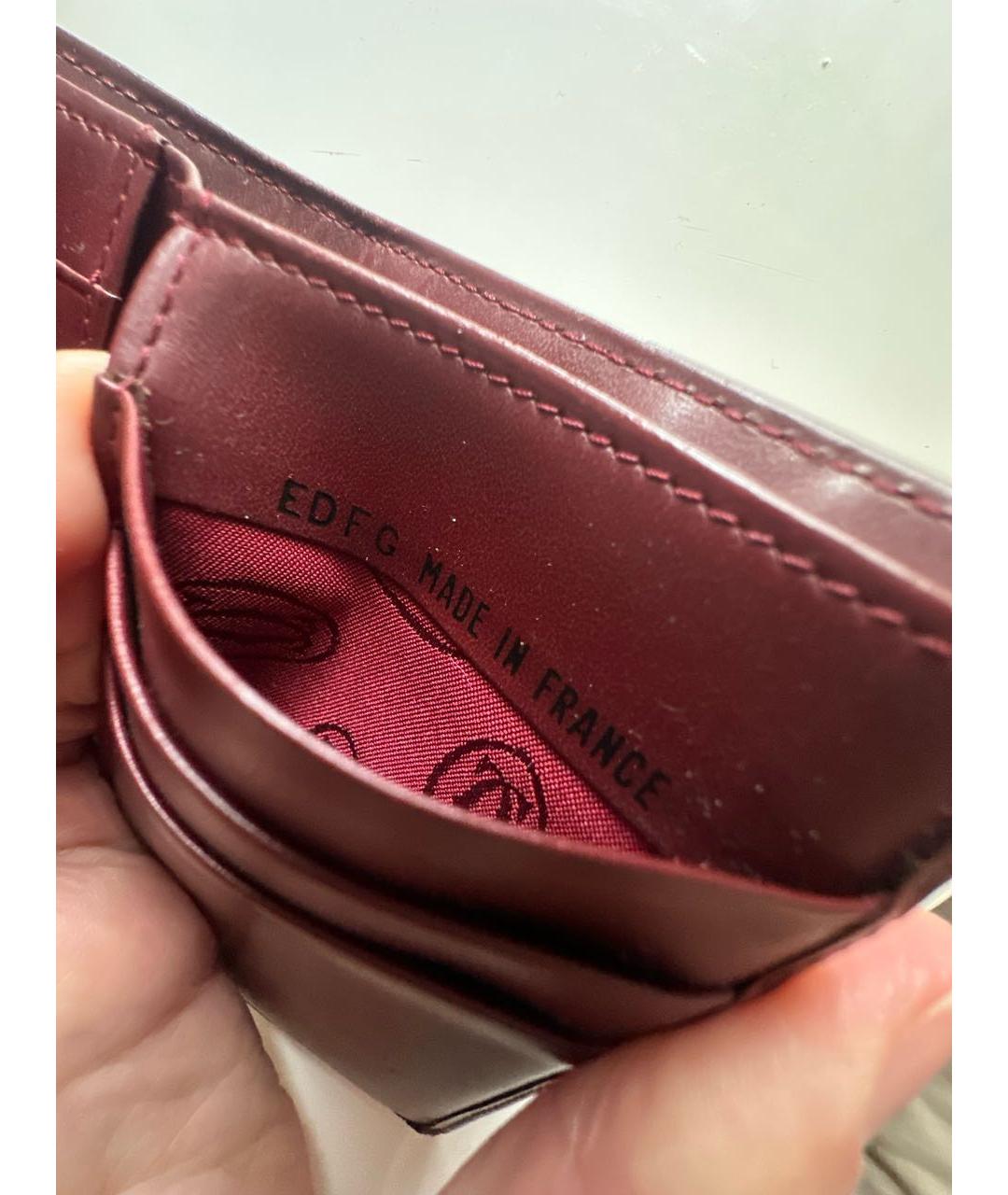 CARTIER Бордовый кожаный кошелек, фото 5
