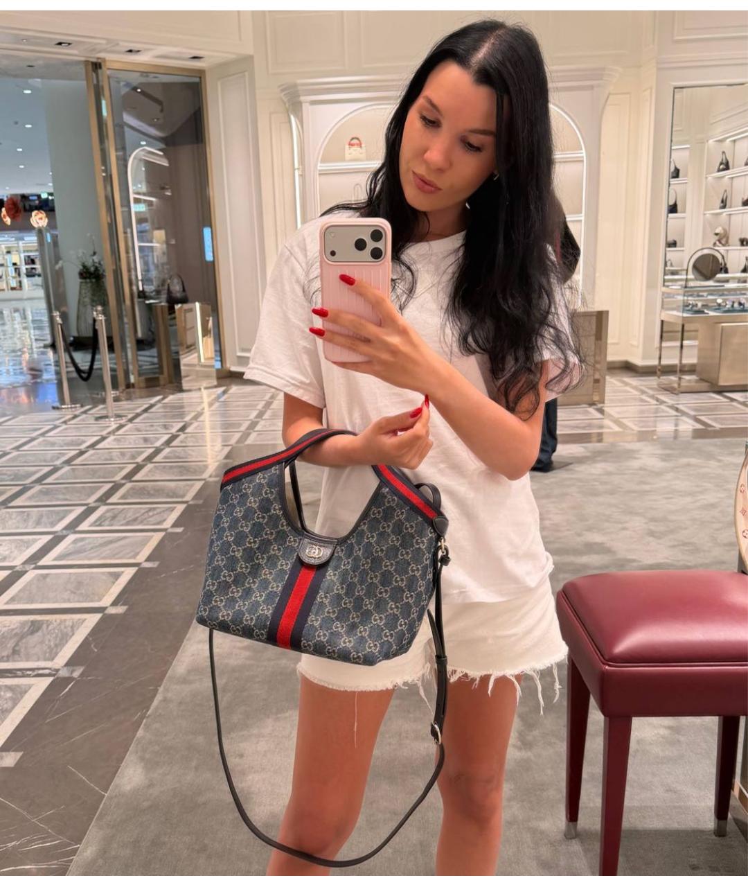 GUCCI Синяя деним сумка через плечо, фото 5