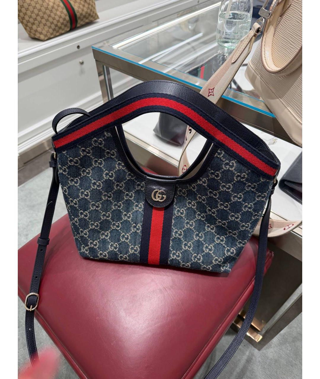 GUCCI Синяя деним сумка через плечо, фото 2