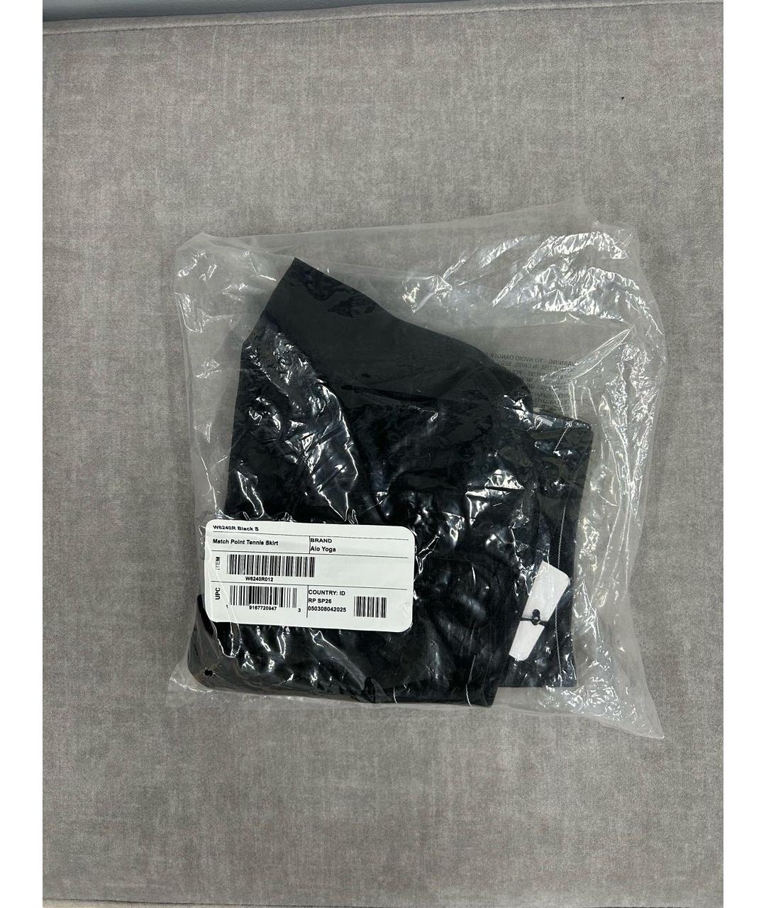 ALO YOGA Черная полиэстеровая юбка-шорты, фото 4