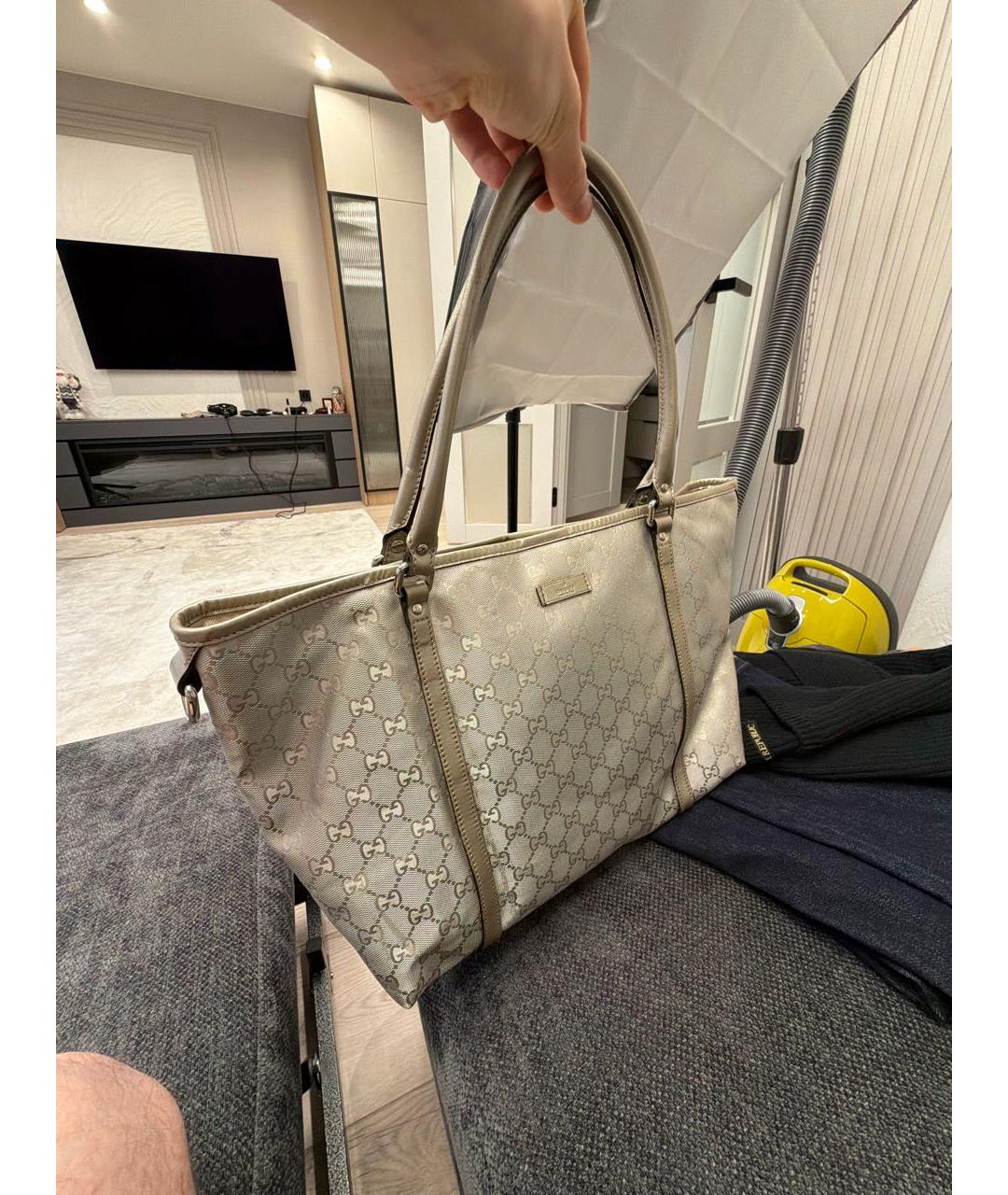 GUCCI Серебряная сумка тоут, фото 2