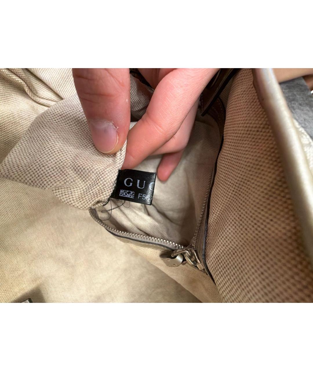 GUCCI Серебряная сумка тоут, фото 7