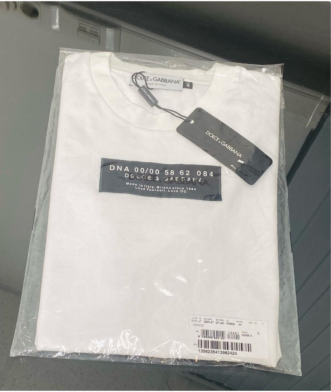 DOLCE&GABBANA Белая хлопковая футболка, фото 4