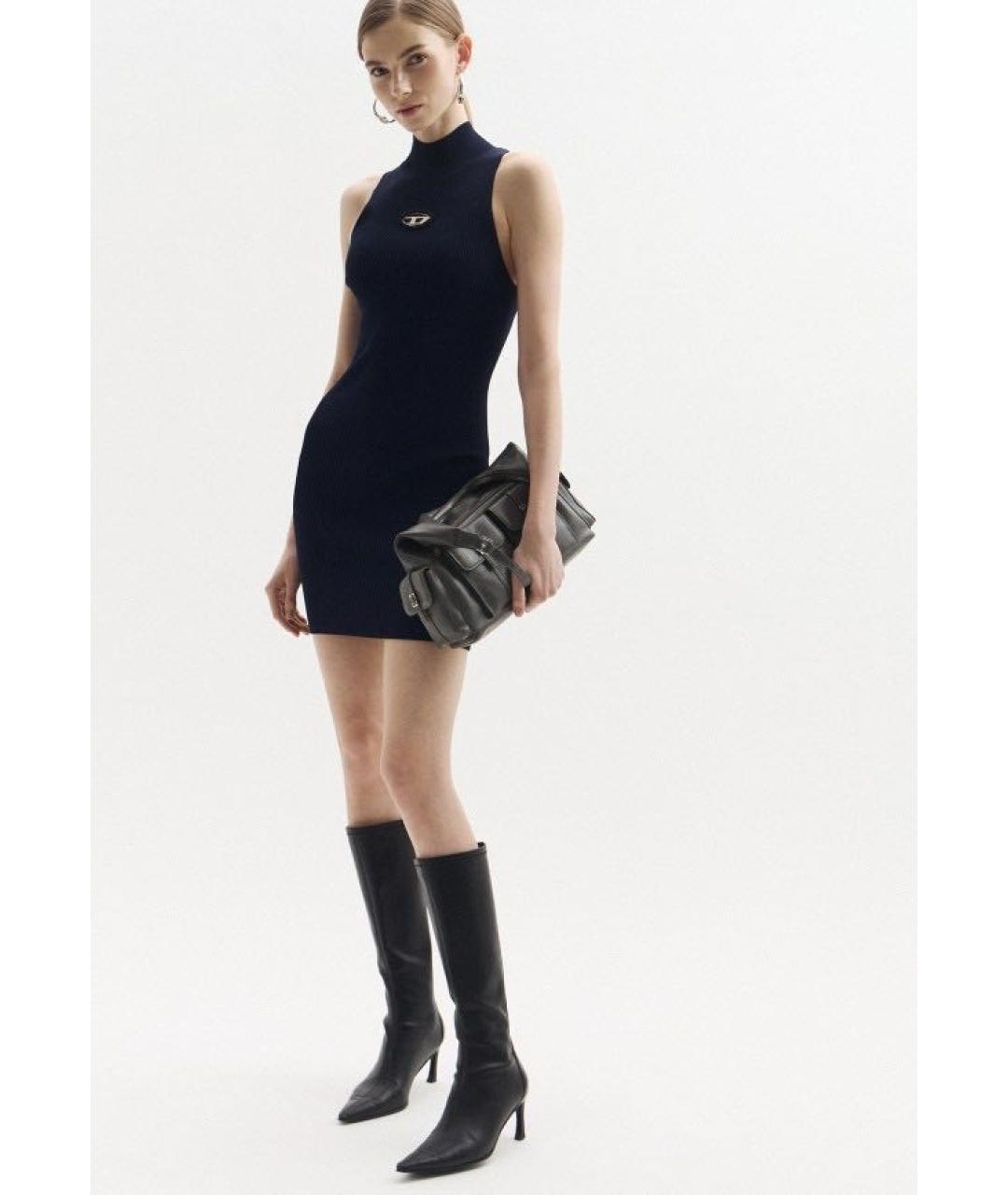 DIESEL Синее вискозное повседневное платье, фото 8