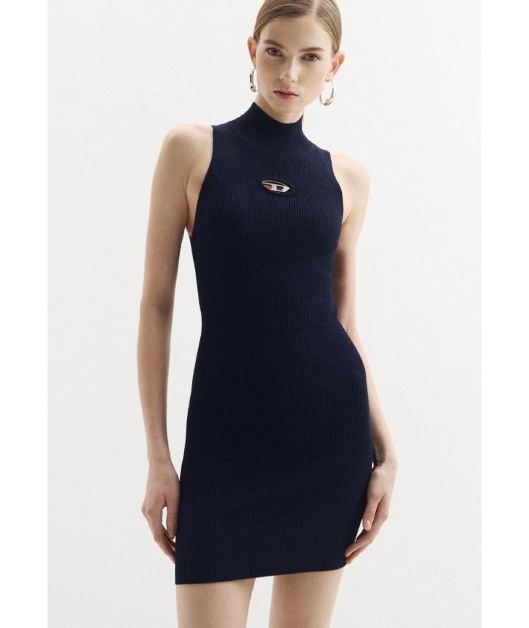 DIESEL Синее вискозное повседневное платье, фото 2