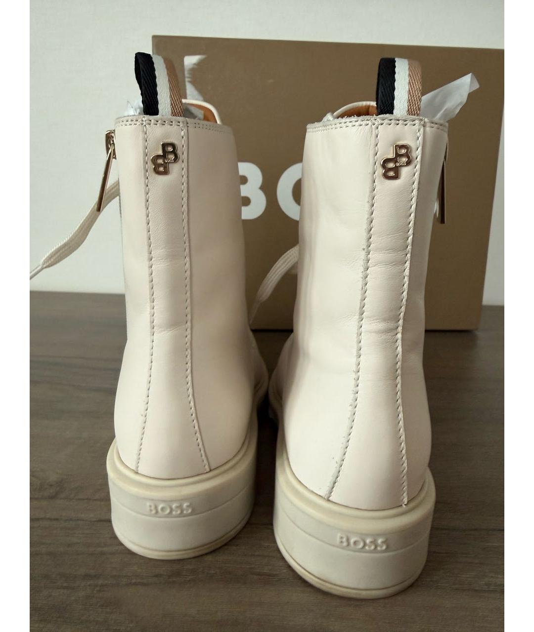 HUGO BOSS Бежевые кожаные ботинки, фото 6