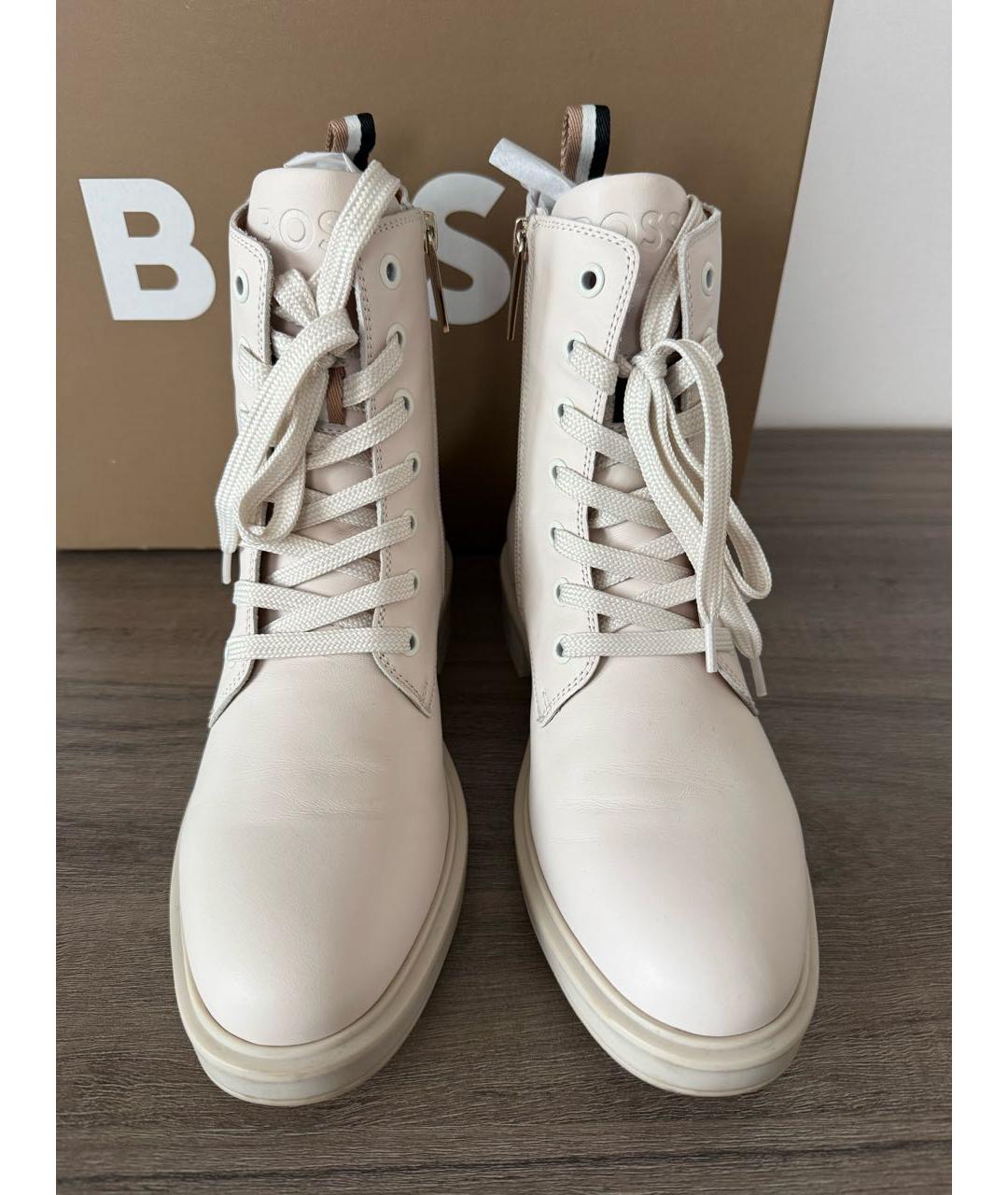 HUGO BOSS Бежевые кожаные ботинки, фото 2