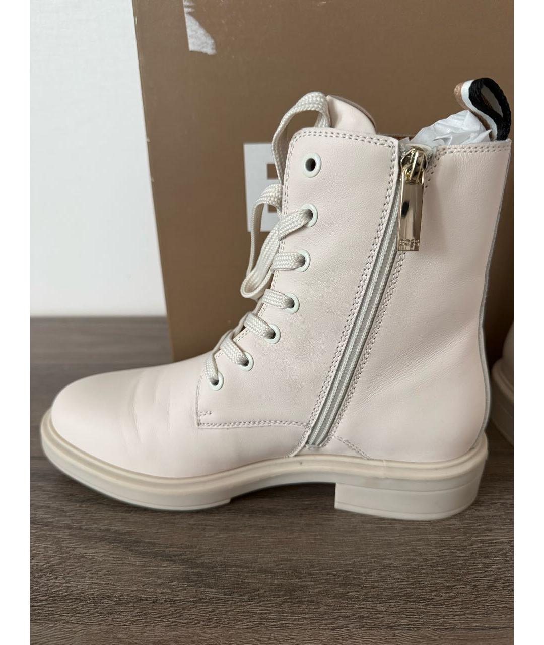 HUGO BOSS Бежевые кожаные ботинки, фото 8