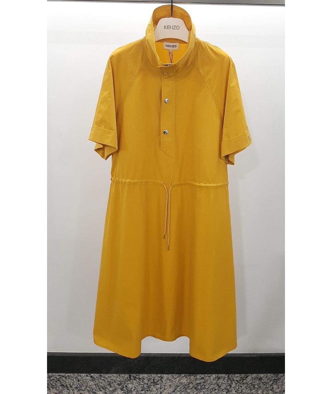 KENZO Желтое хлопковое повседневное платье, фото 3