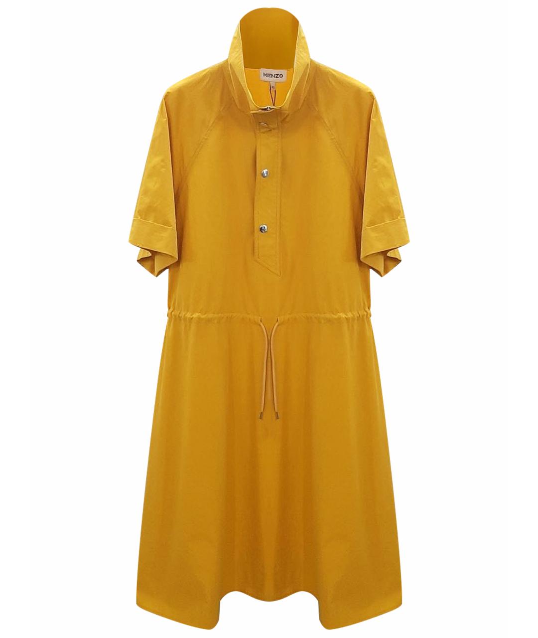 KENZO Желтое хлопковое повседневное платье, фото 1