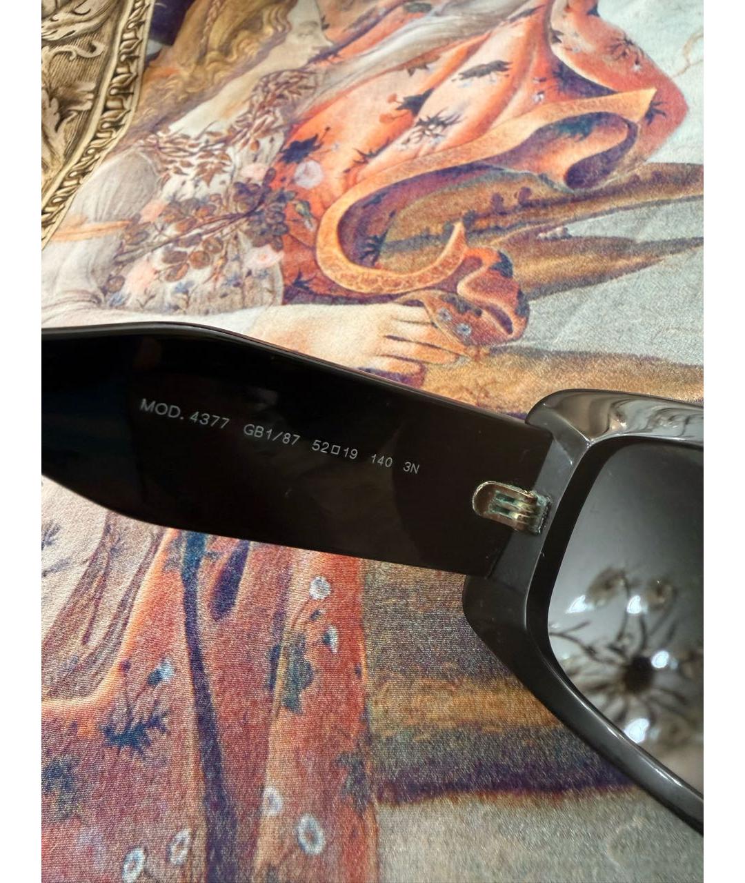 VERSACE Черные пластиковые солнцезащитные очки, фото 4