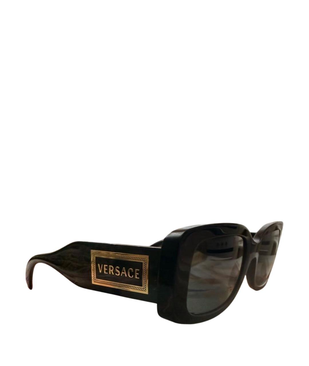 VERSACE Черные пластиковые солнцезащитные очки, фото 1