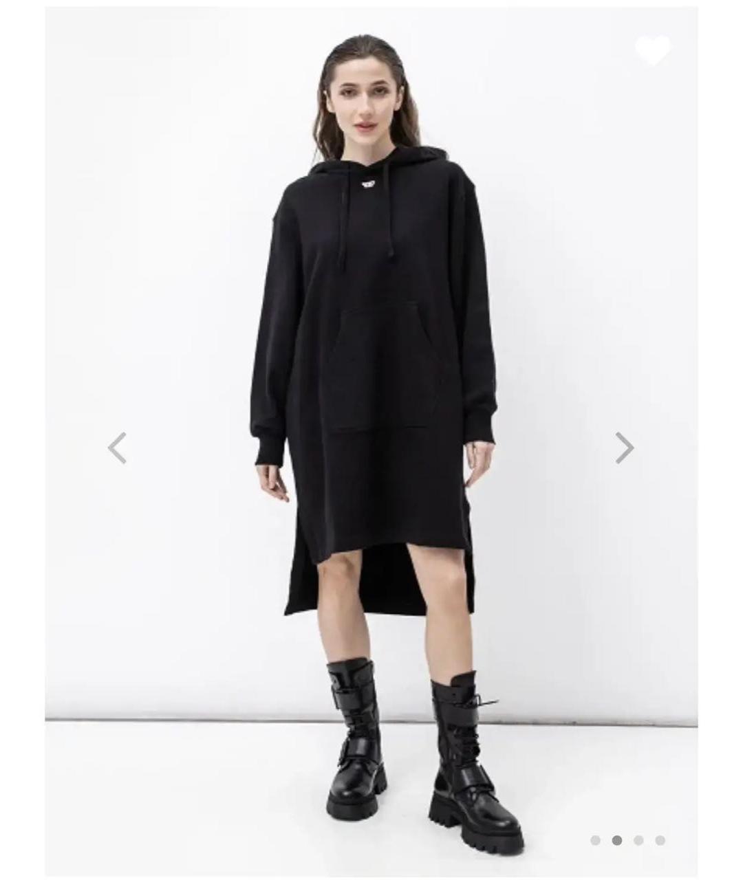 DIESEL Черное хлопковое повседневное платье, фото 2