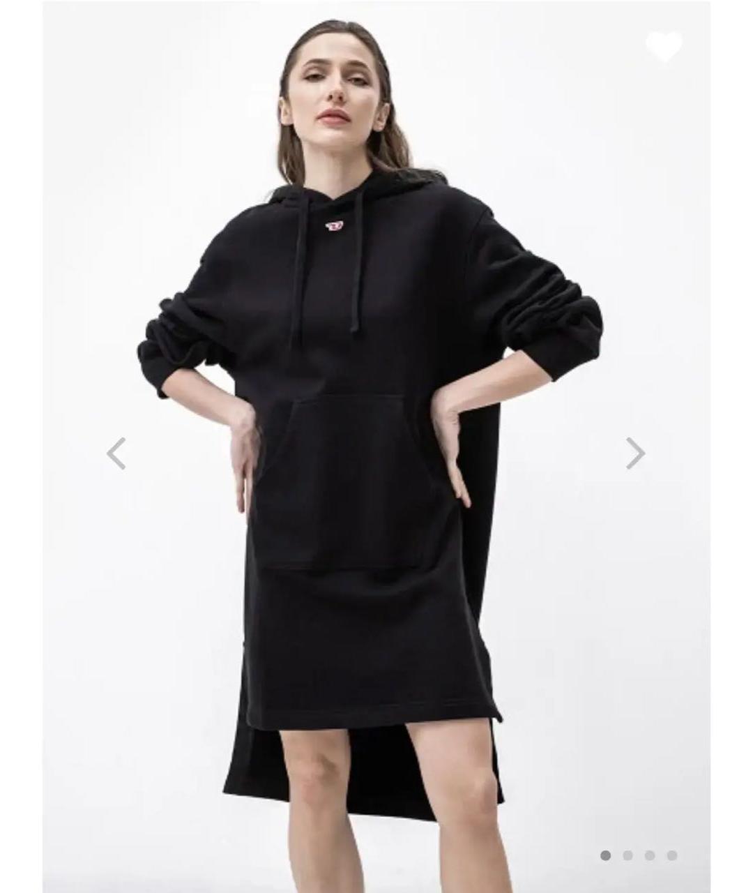 DIESEL Черное хлопковое повседневное платье, фото 3